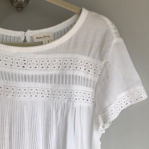 Anthro Meadow Rue White Cotton Shirt sz M